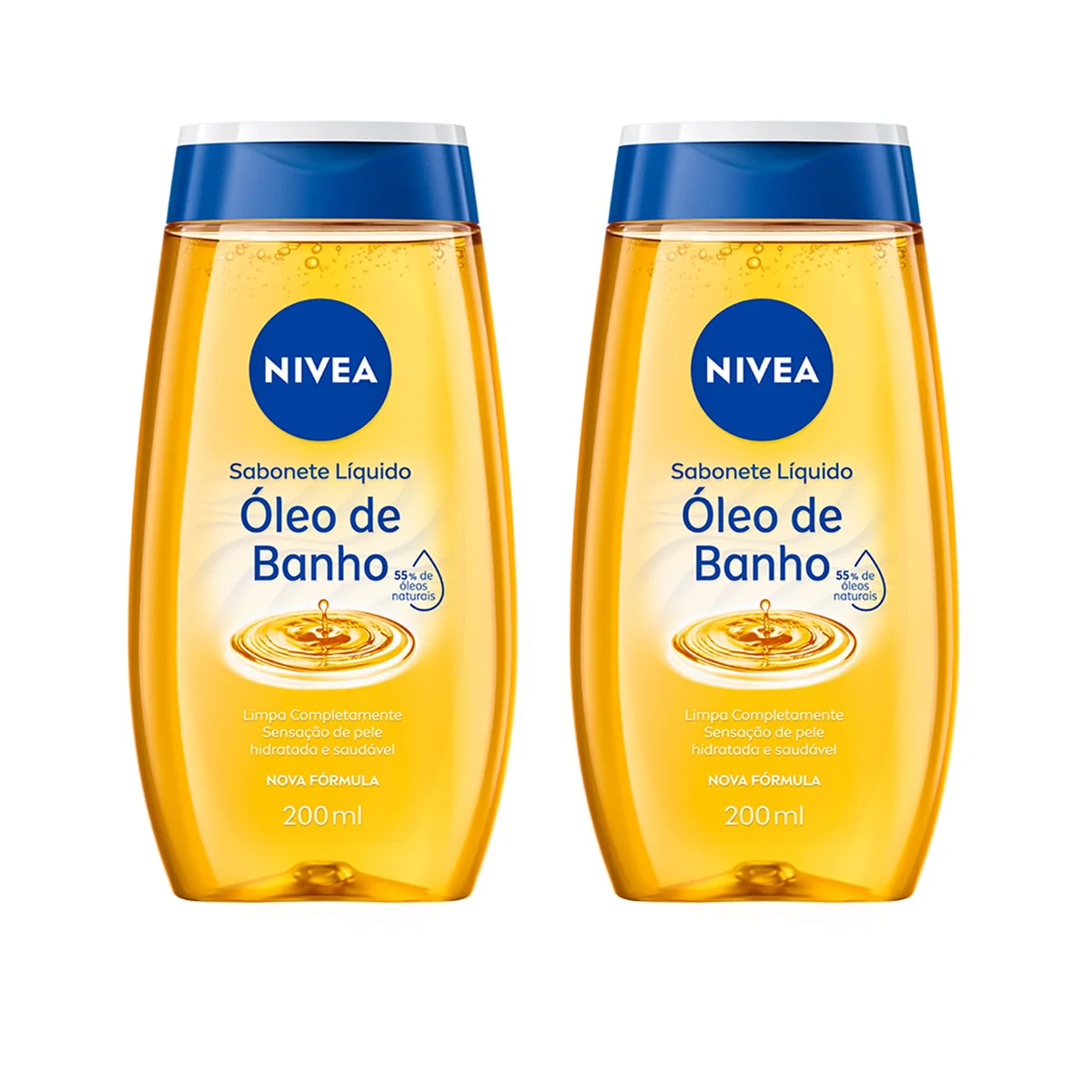 NIVEA KIT Sabonete Líquido Óleo de Banho 200ml - 2 Unidades