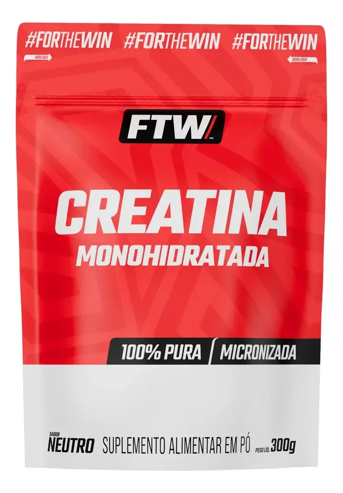 Creatina Monohidratada Pura 300g Refil Suplemento em Pó 100%- FTW