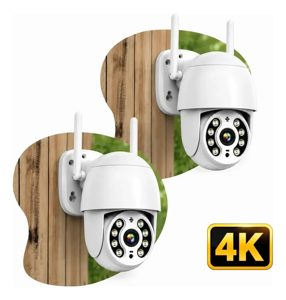 2 Câmera Segurança Ip Wifi Icsee Infravermelho Prova Dágua Branco