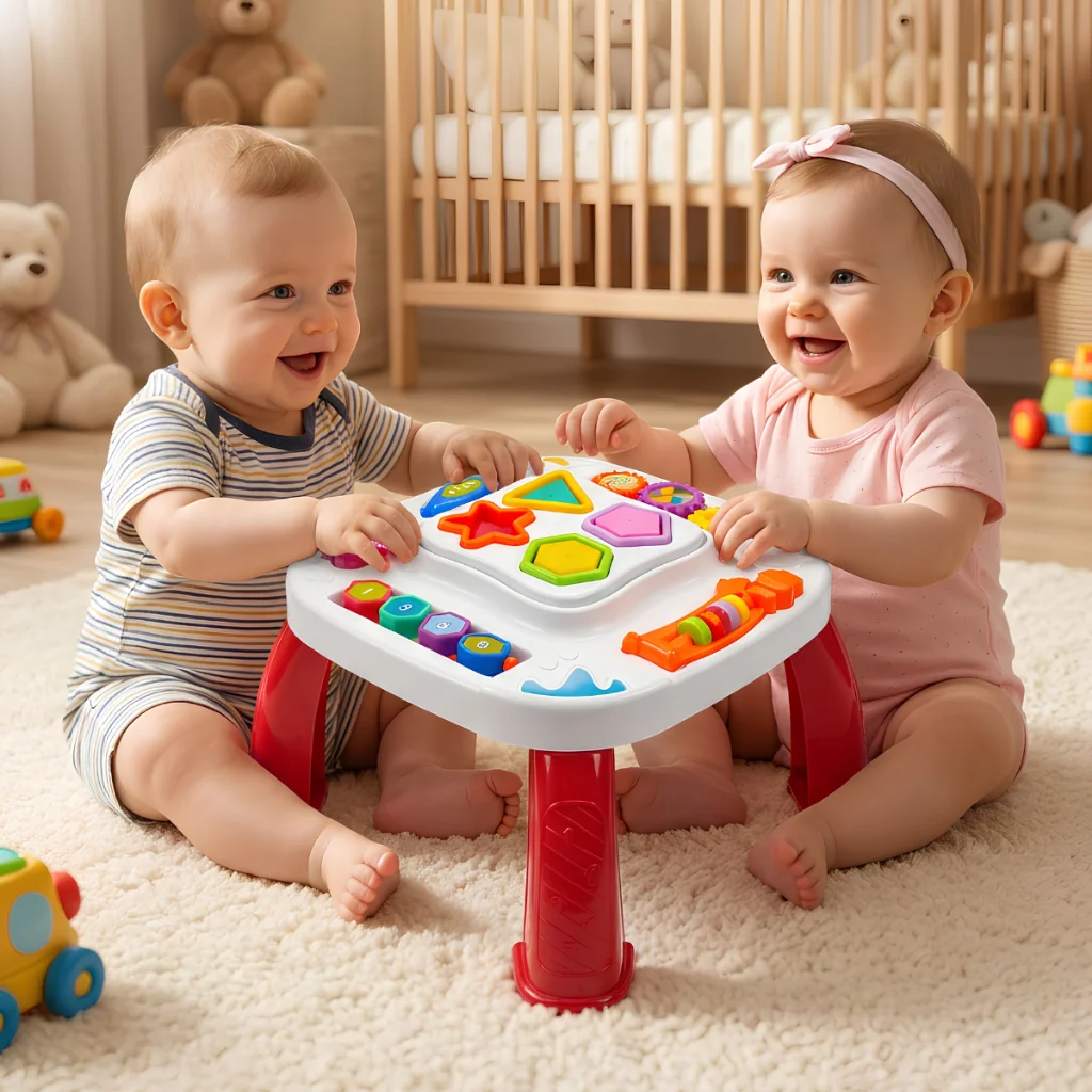 Mesinha Didática Infantil Educativa Sensorial Bebê Mesa Divertida Atividades Interativas Encaixar