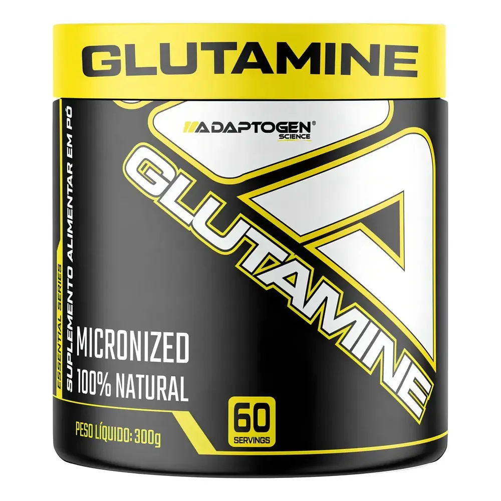 Suplemento Glutamina Glutamine Micronizada Platinum Series Adaptogen Pote 300g Sem Sabor