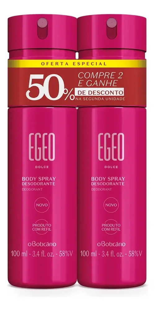 O Boticário Kit Body Spray Egeo Dolce 100ml (2 Itens)
