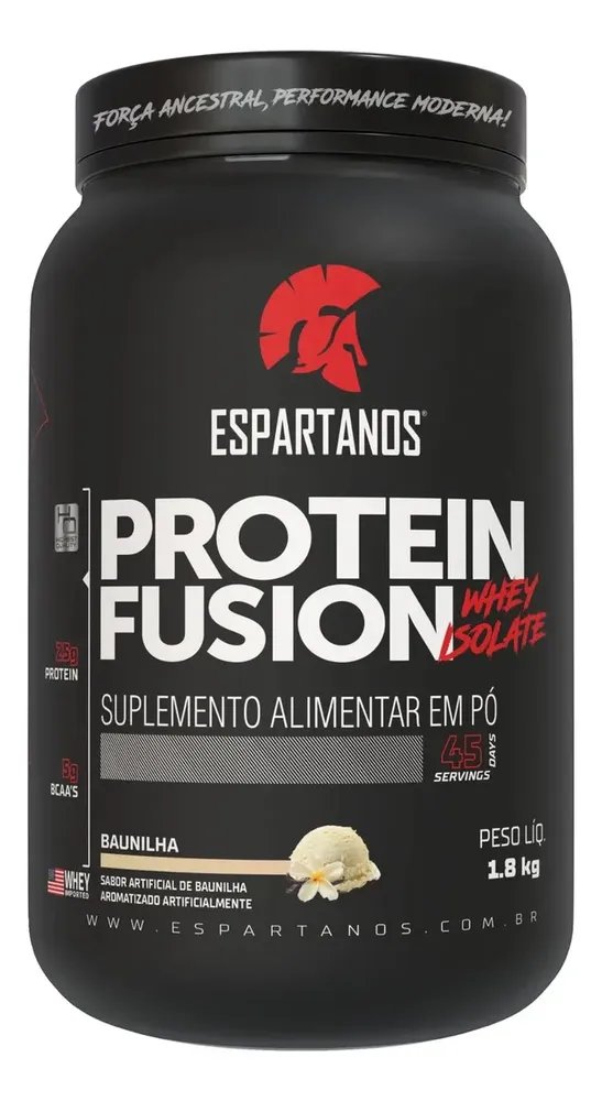 Proteína Espartanos Sports Protein Fusion Whey Isolate sabor Baunilha x 1.8kg