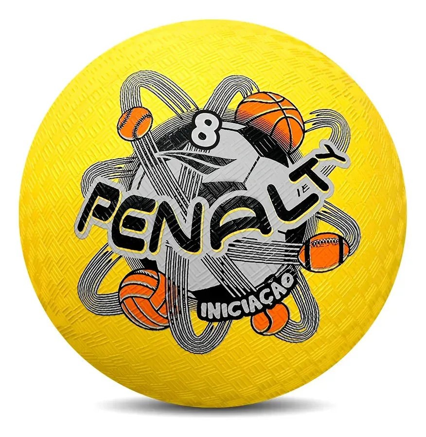 Bola de Borracha Iniciação Penalty Tamanho 8 Infantil para Queimada e Brincadeiras Laminado Borracha Vulcanizada Leve Resistente Toque Macio Ideal Para Crianças