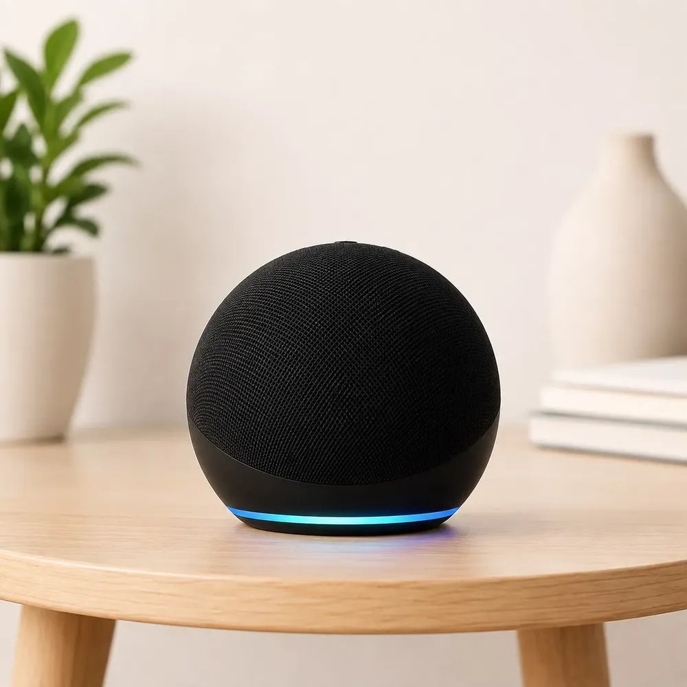 Alaxe Caixa De Som Inteligente Comando Voz Portátil Bluetoot Preto
