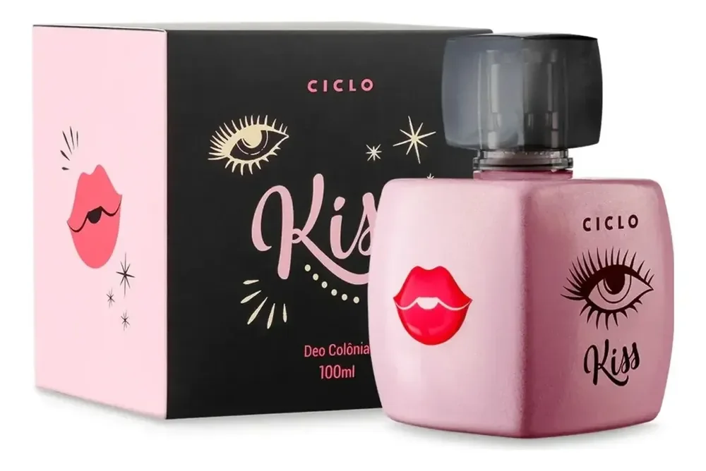 Perfume Deo Colônia Kiss Com Caixa Feminino 100ml Ciclo Cosméticos Presente