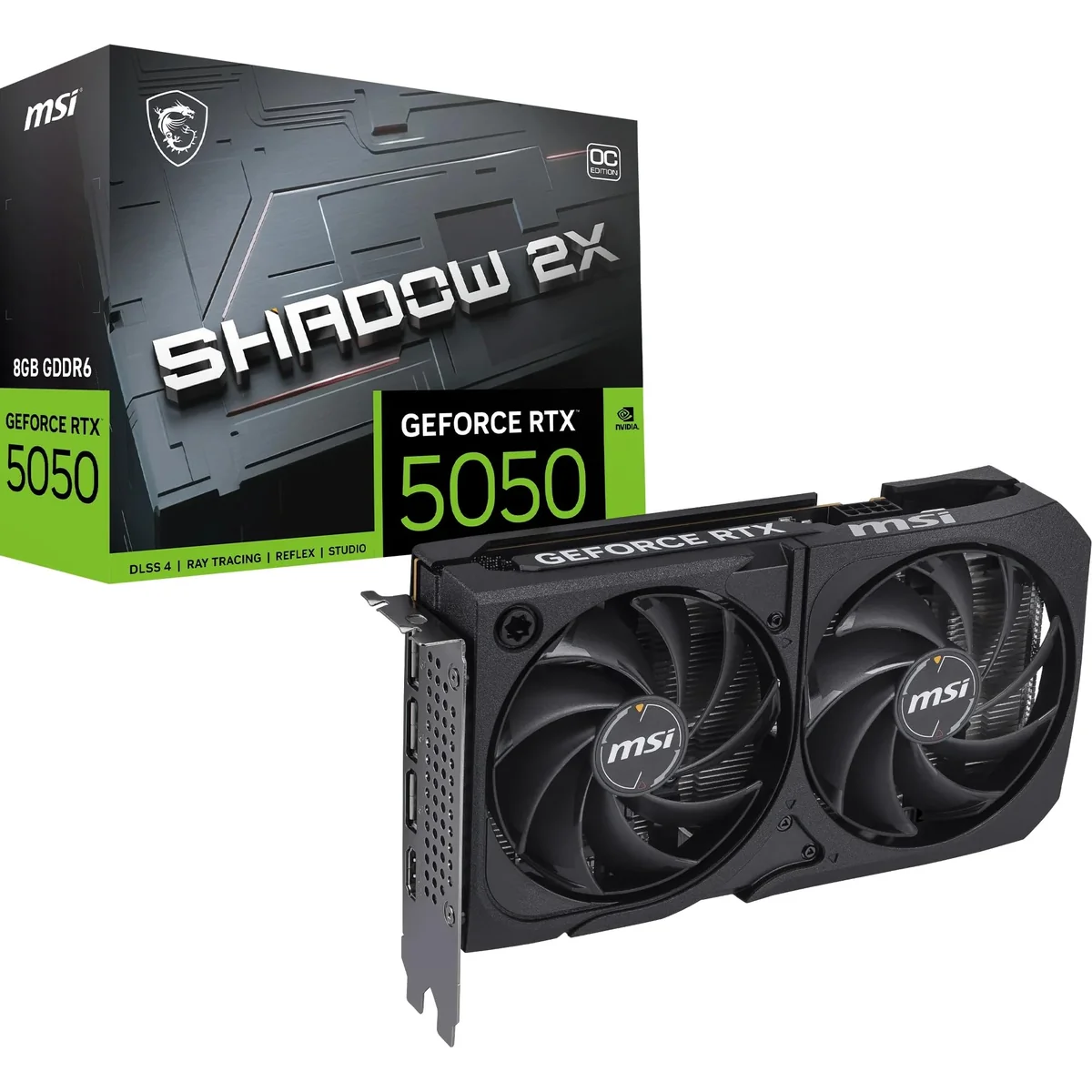 Placa de Vídeo MSI GeForce RTX 5050 Shadow 2X OC 8GB GDDR6 128-bit PCIe 4.0