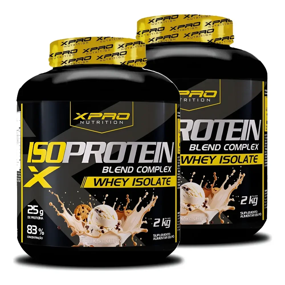 Kit 2 Whey Protein Isolado Blend Complex Da Xpro Nutrition Sabor Cookies Zero Açúcar Biscoitos