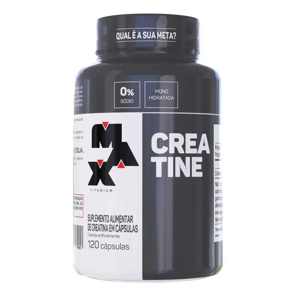 Suplemento Em Cápsulas Max Titanium Creatina Pote 120 Caps Sem Sabor