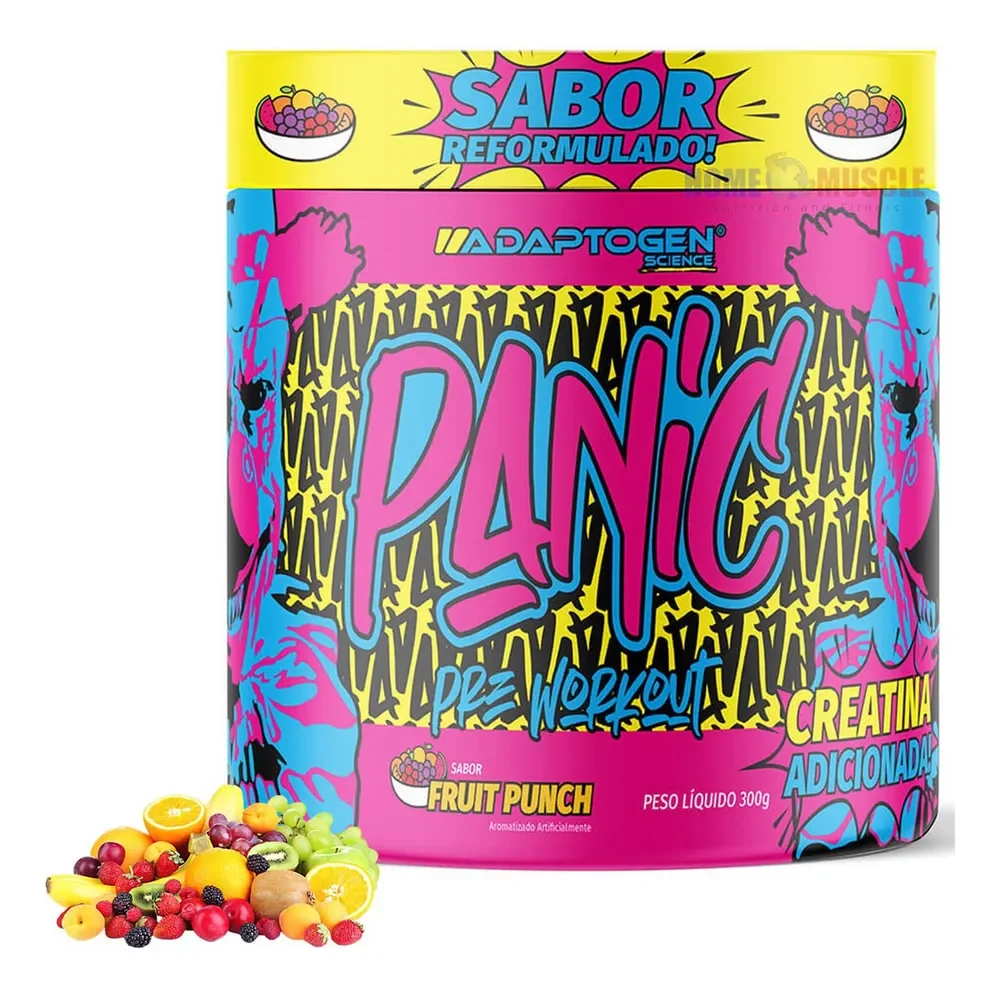 Panic Pré-treino Nova Embalagem 300g Adaptogen Sabores Sabor Suco De Frutas