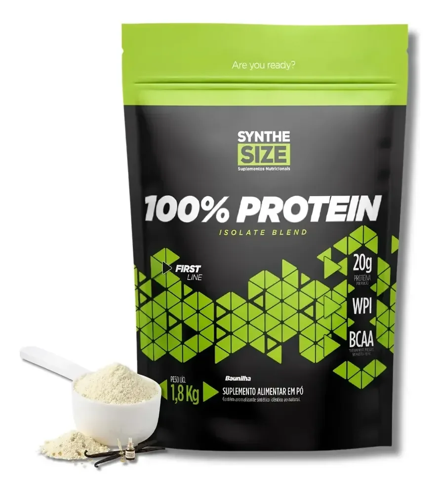 Whey Synthesize 100% Protein Isolate Blend 1,8kg Baunilha Baunilha