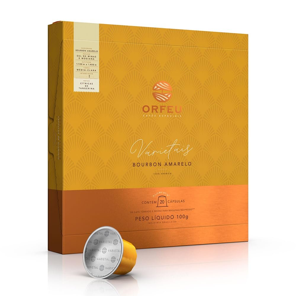 Orfeu Café Bourbon Amarelo, 100% Arabica, Torra Média Clara, Cápsulas Espresso 20 unid. Compatível Nespresso®*
