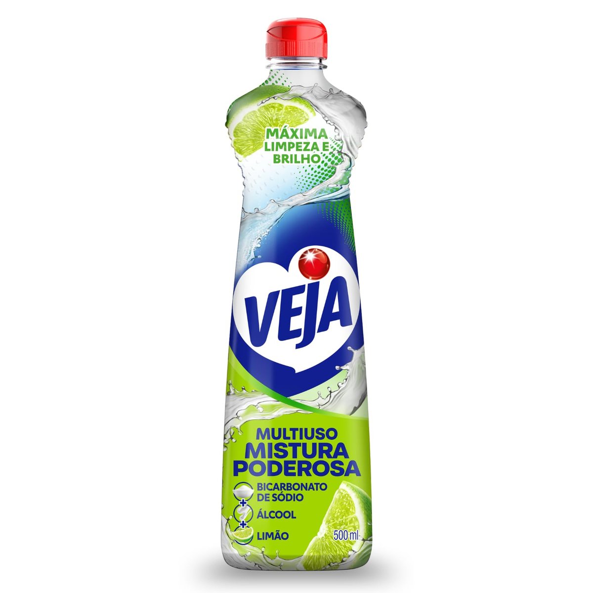 Limpador Multiuso Power Fusion Limão, Veja, 500Ml