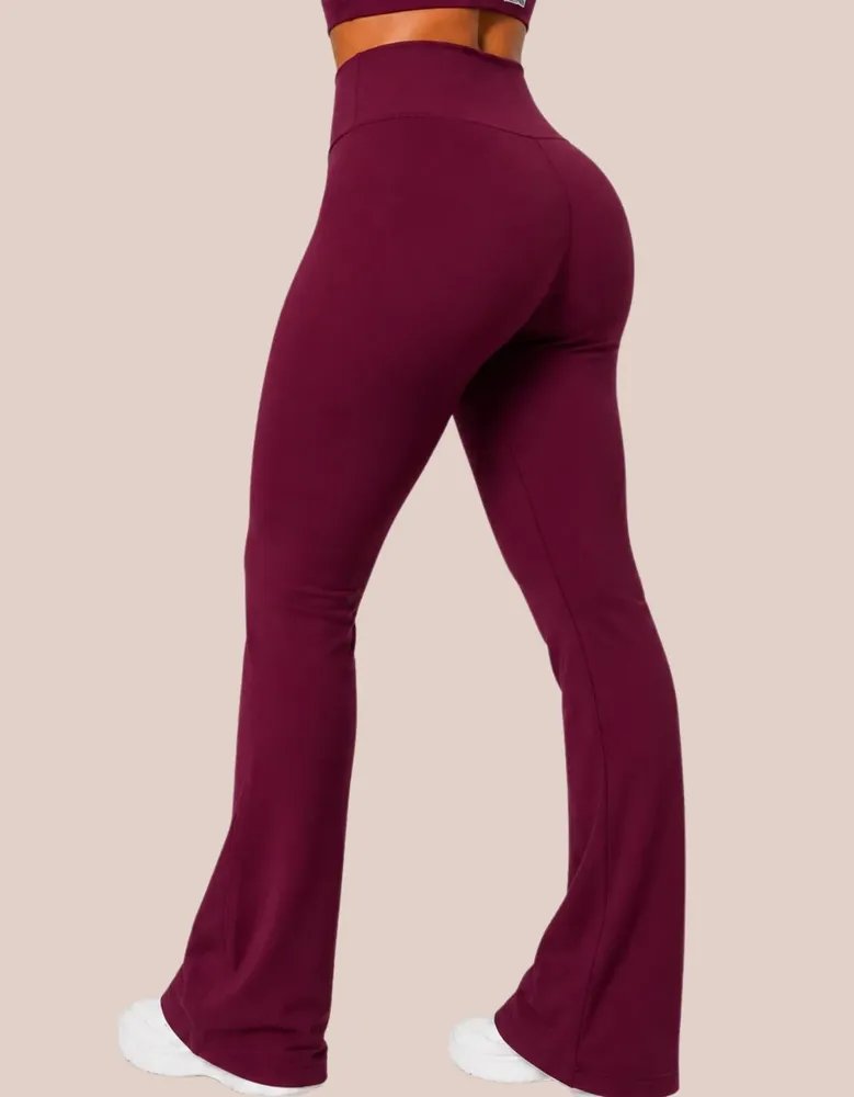 Calça Legging Flare Bailarina Cintura Alta Leg Boca De Sino Calça Açaí Liso Gg