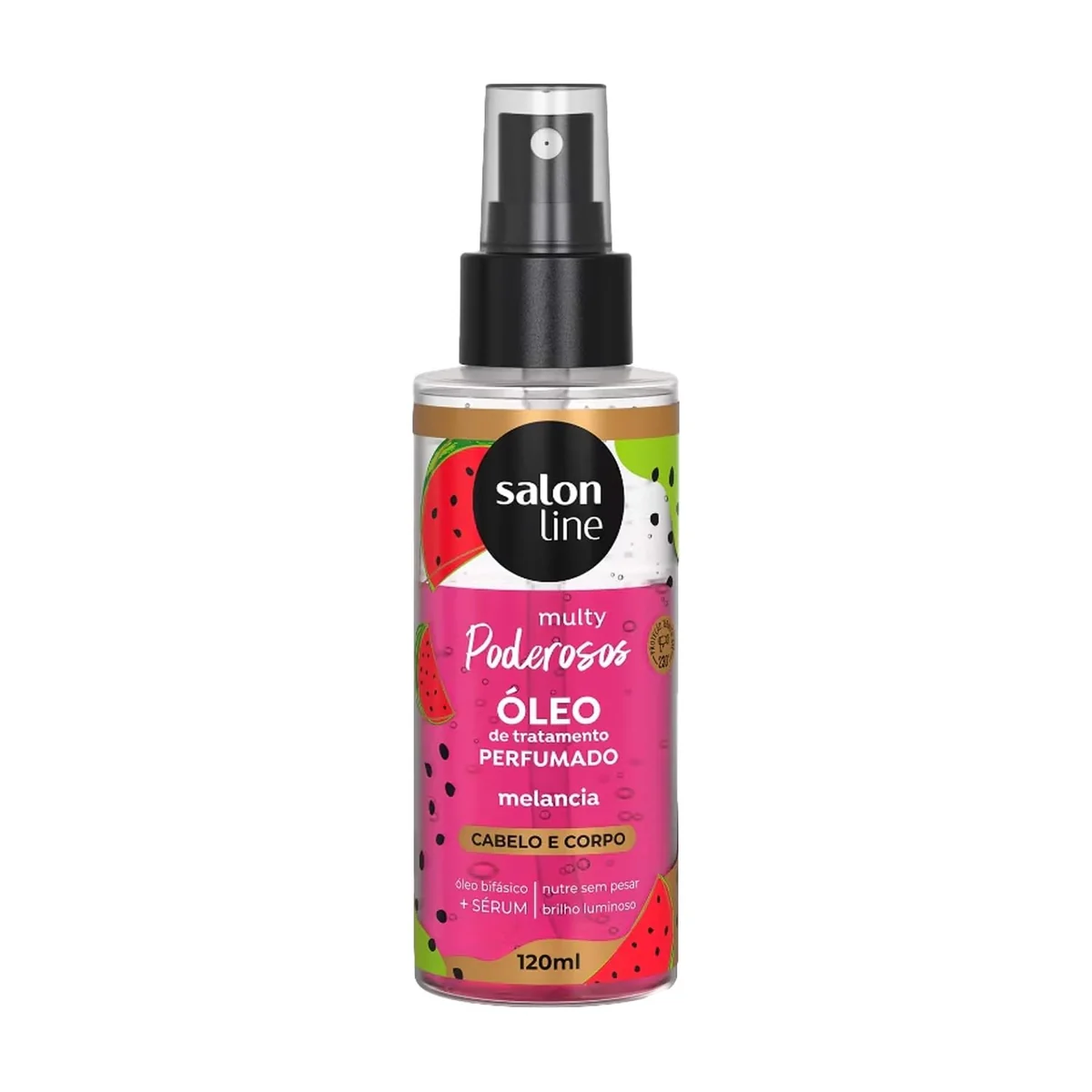 Salon Line, Óleo de Tratamento, Multy Melancia, Cabelo e Corpo, Vegano - Todos os Tipos de Cabelos, 120ml