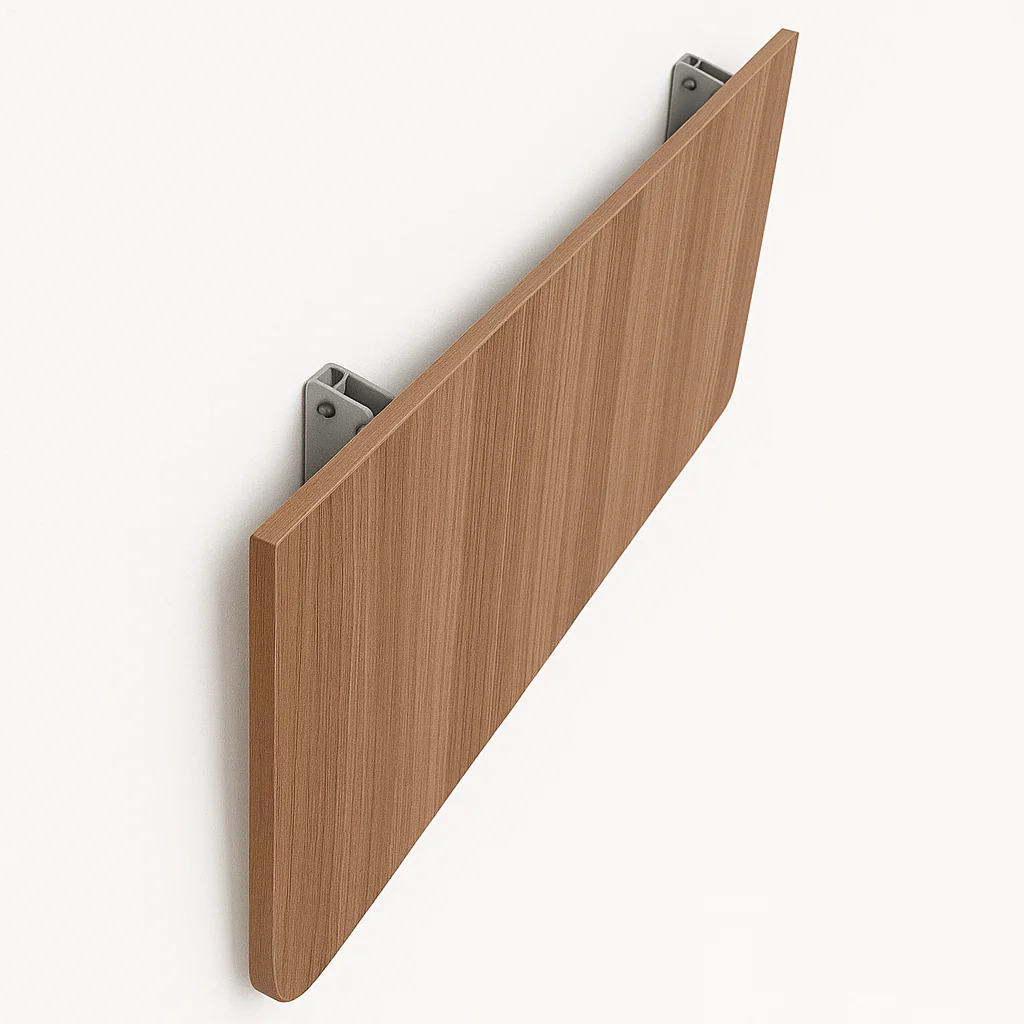 Mesa Dobravel Retratil de Parede Suspensa Borda Redonda Para Quarto Sala Banheiro Cozinha Amadeirado