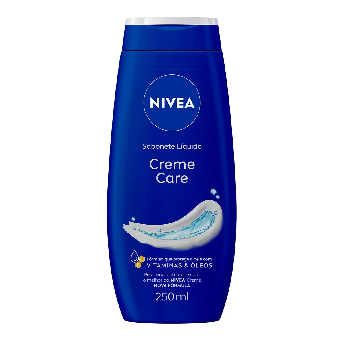NIVEA Sabonete Líquido Creme Care 250ml, Limpeza Suave, Banho, Hidrata e Protege, Uso Diário, Todas as Peles