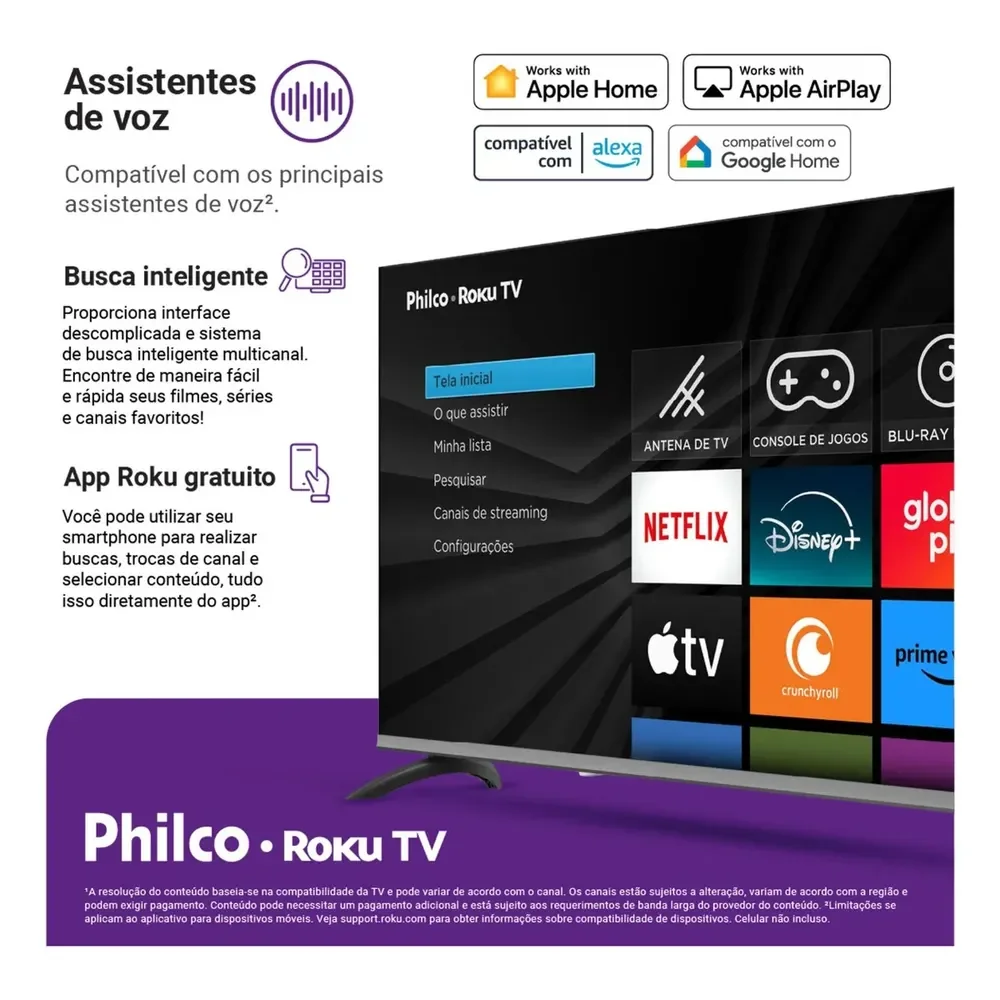 Smart Tv 40" Philco Roku Tv Hdr10 Dolby Áudio P40cra