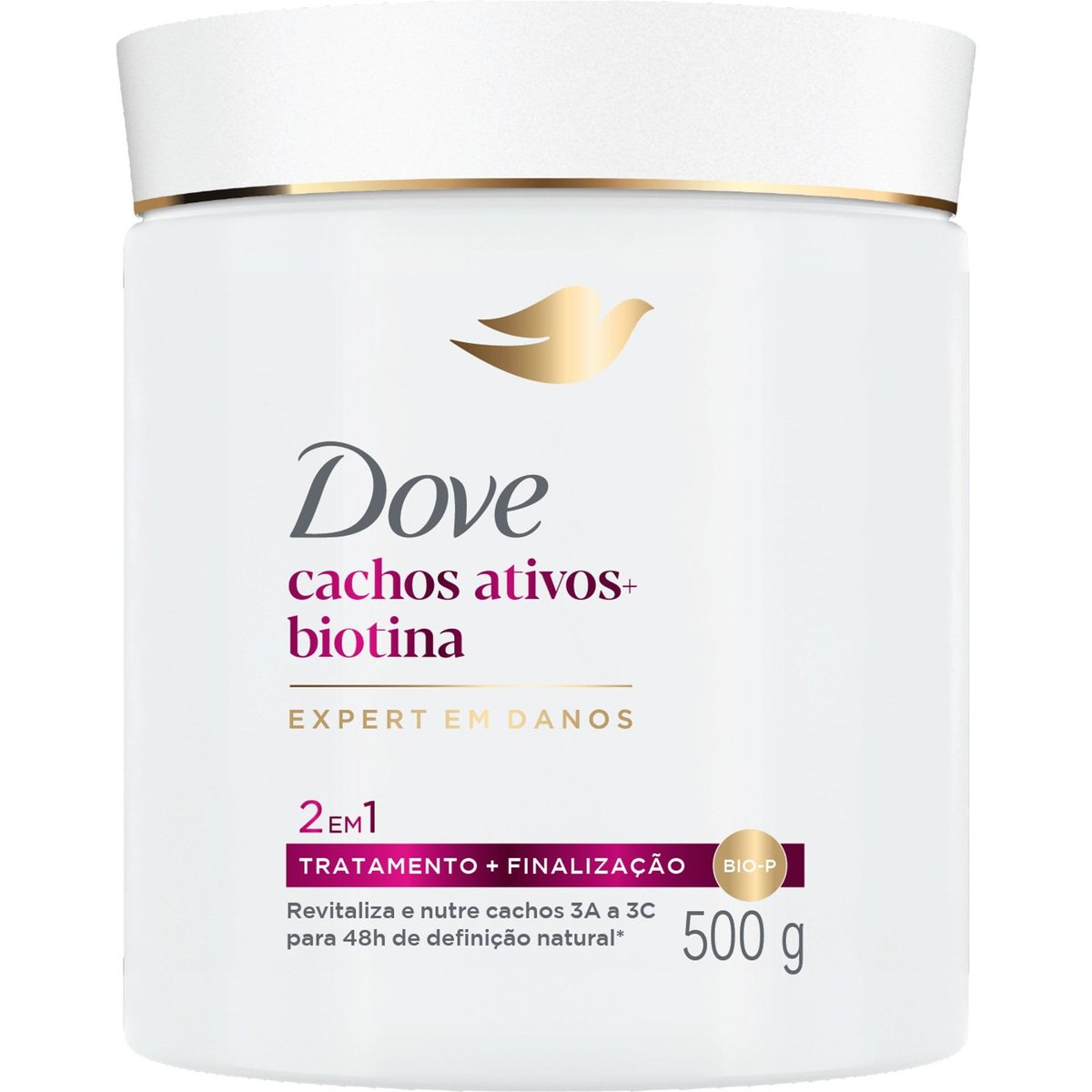Dove Máscara Capilar 2 em 1 Cachos Ativos + Biotina 500g