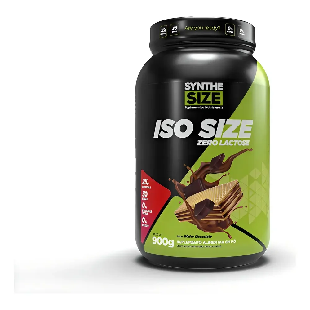 Iso Size Zero Lactose 900g Whey Isolado - Synthesize Sabor Wafer Chocolate Waffer Chocolate