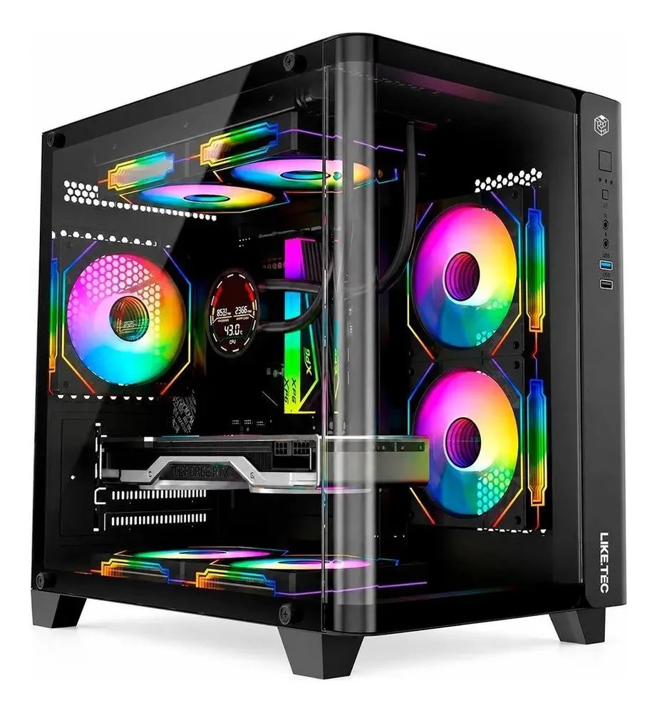 Gabinete Gamer Liketec Madness Mini Tower Micro-atx Preto