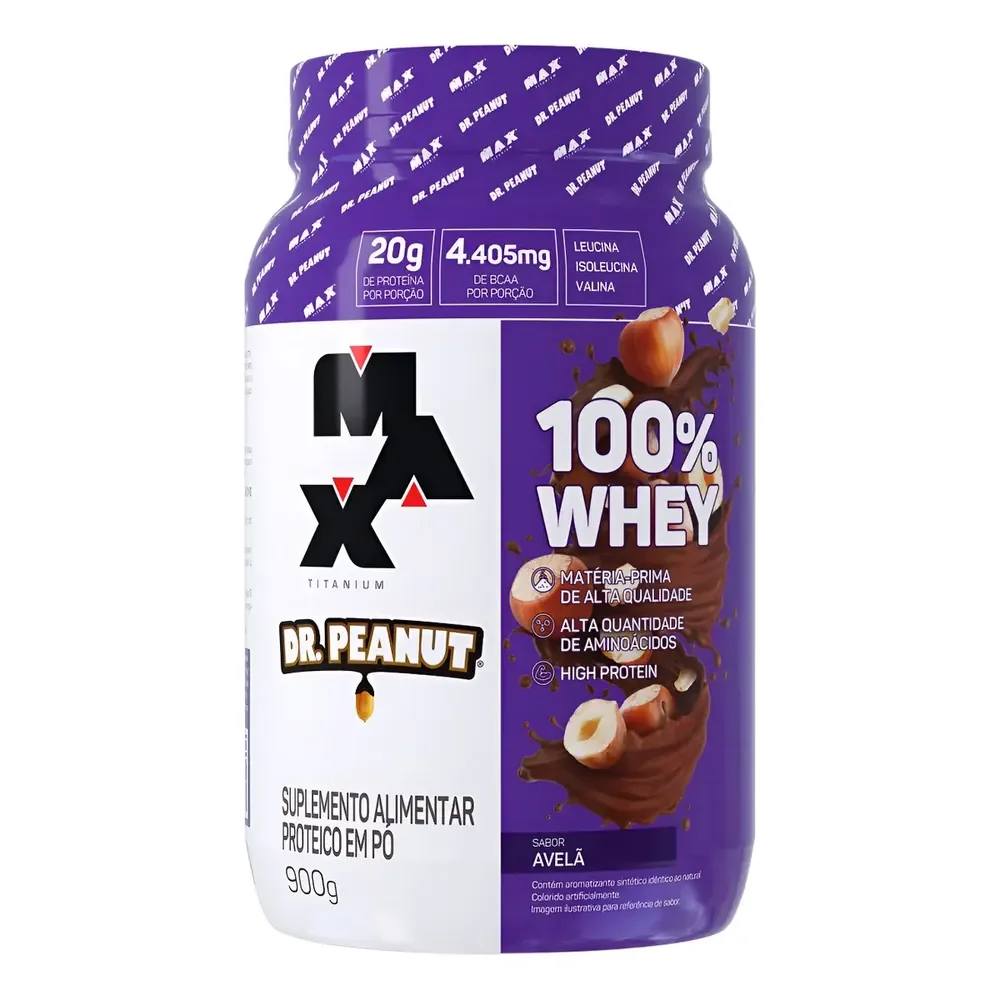 100% Whey Ramon Dino - Dr Peanut - Rafael Brandão Pote 900g Sabor Avelã - Dr Peanut