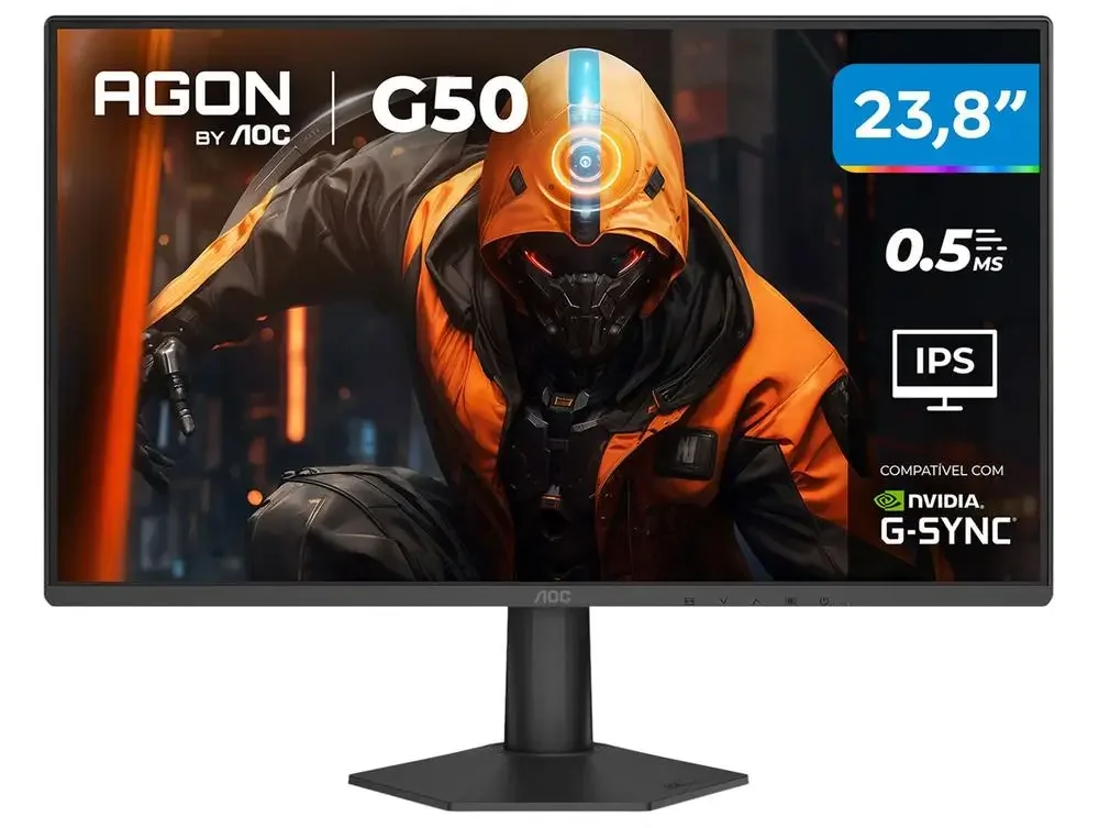 Monitor Gamer AOC 23,8" Full HD 144Hz Agon G50 IPS 0,5ms 24G50F/57 HDMI DisplayPort G-Sync - Bivolt
