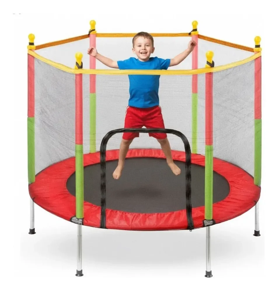 Pula Pula Cama Elástica Trampolim Infantil 1,4m Reforçado Preto Vermelho