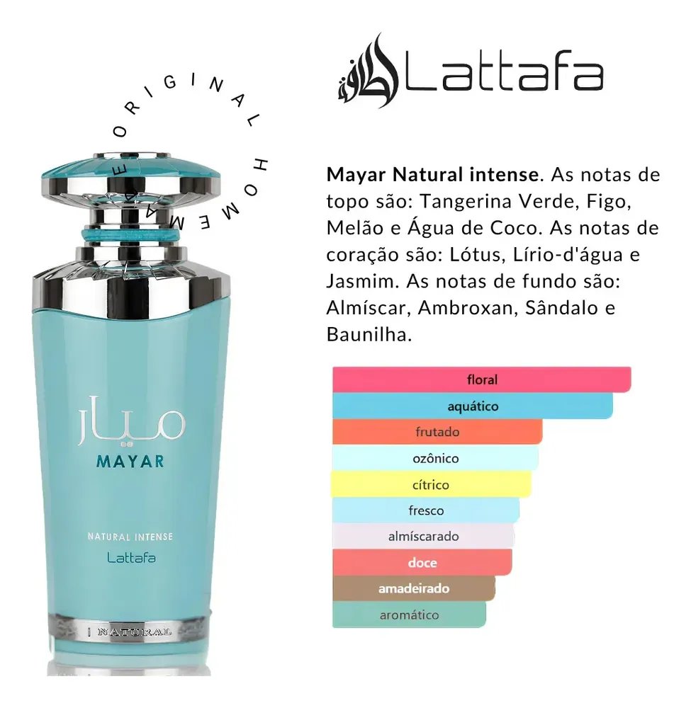 Perfume Arabe Mayar Lattafa Natural Intense 100ML Com Nf