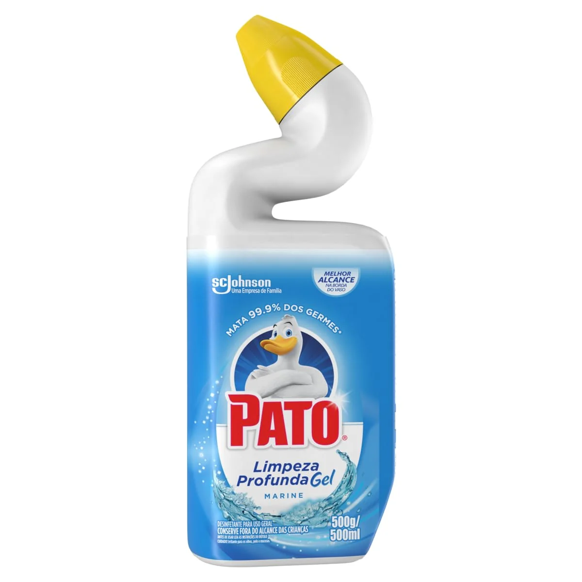 Pato Limpador Sanitário Gel Desinfetante, Marine, Limpeza Profunda, 500ml