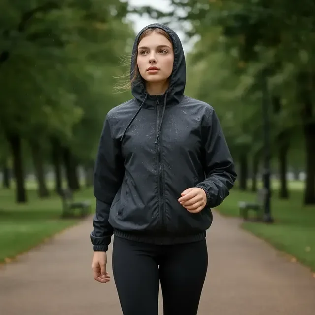Corta Vento Feminino Impermeável Com Capuz Leve Casual Moda