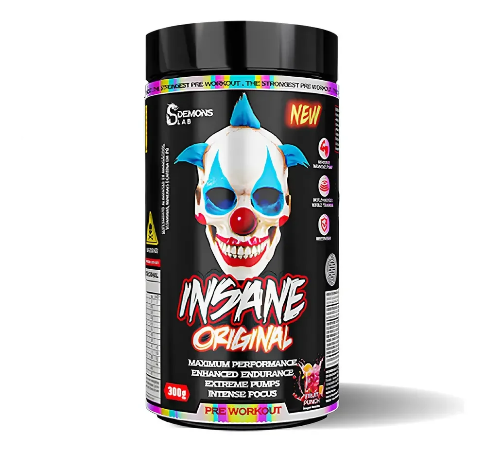 Suplemento Em Pó Insane Pré Treino 300g Demons Lab Fruit Pun Suco De Frutas
