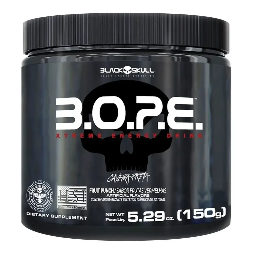 Pre Workout B.o.p.e. Xtreme Energy Drink 150g Black Skull Sabor Frutas Vermelhas Fruit Punch - Frutas Vermelhas