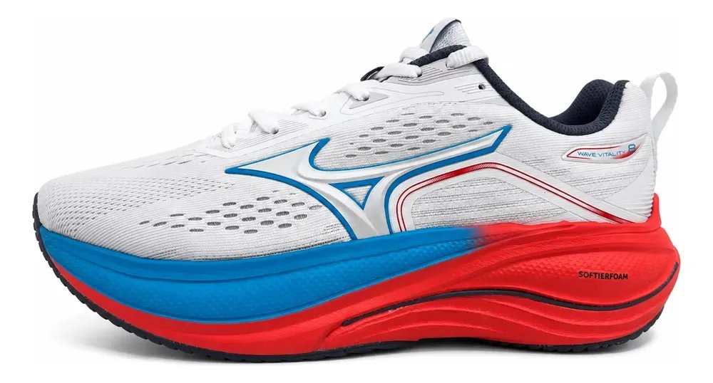 Tênis Mizuno Wave Vitality 8 Masculino Corrida Academia Orig Branco/laranja Liso 41 Br