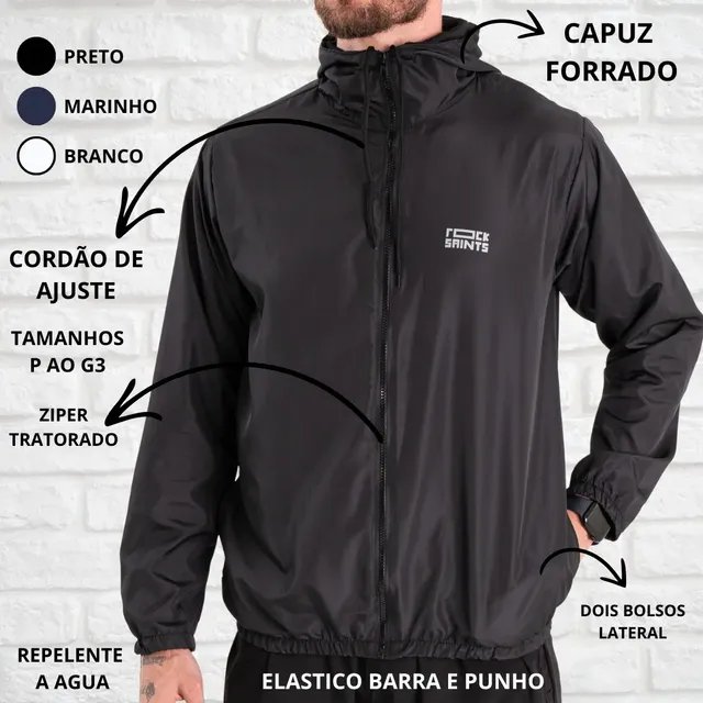 Jaqueta Casaco Corta Vento Rock Saints Liso