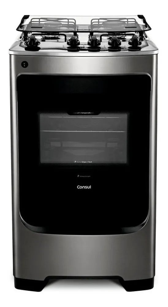 Fogão Consul Cf04nar 4 Bocas Acendimento Aut Inox