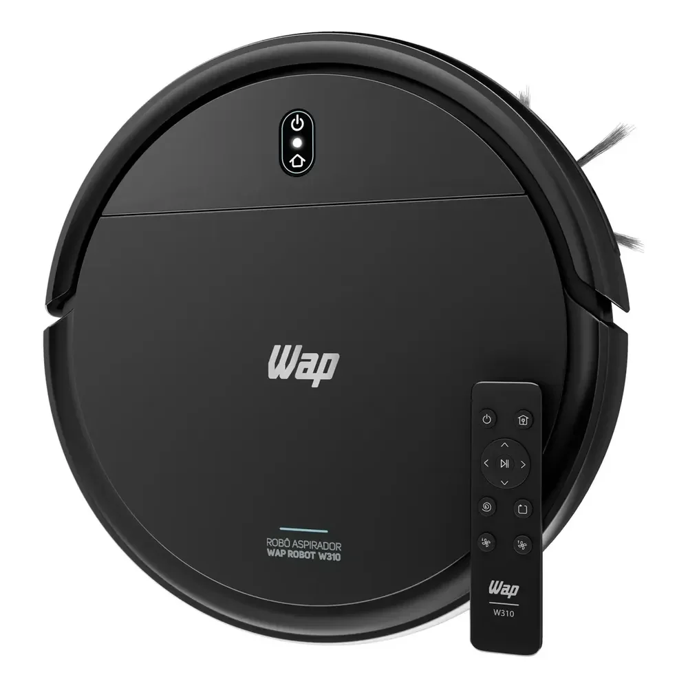 Robô Aspirador Wap Robot W310 3 Em 1 Com Base Carregadora E Controle Remoto Preto 127/220v