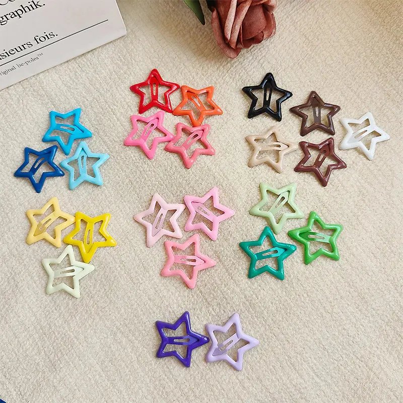 Presilhas Estrela Coloridas Y2K Dopamina Antiderrapantes Para Escola Festas Verão Praia Looks Criativos Meninas