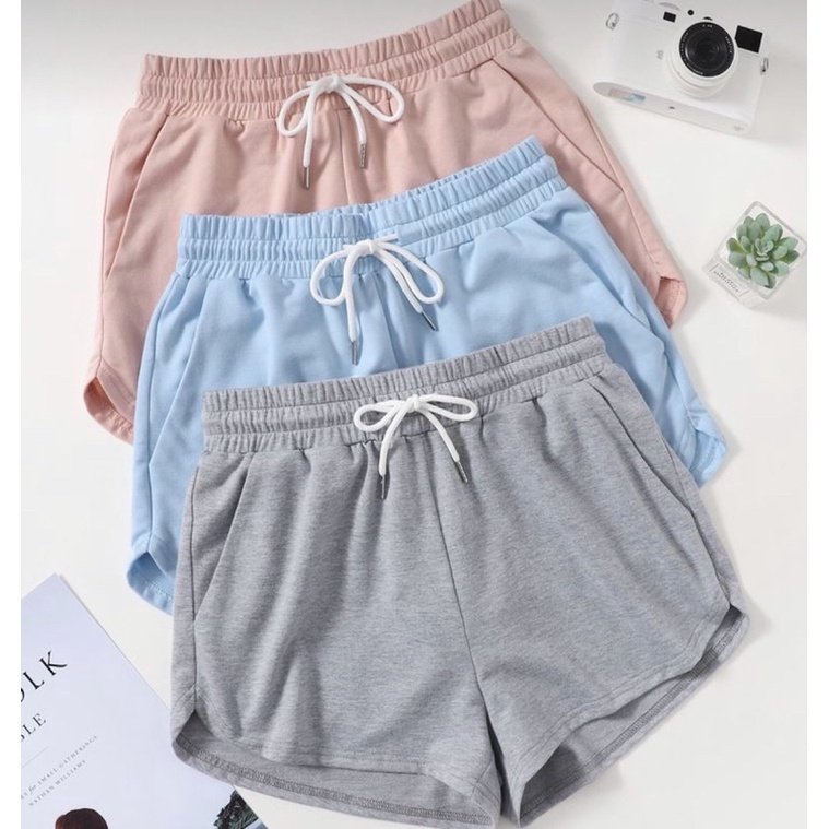 Kit 3 Short Moletinho feminino cós elástico do PP ao Plus Size G6