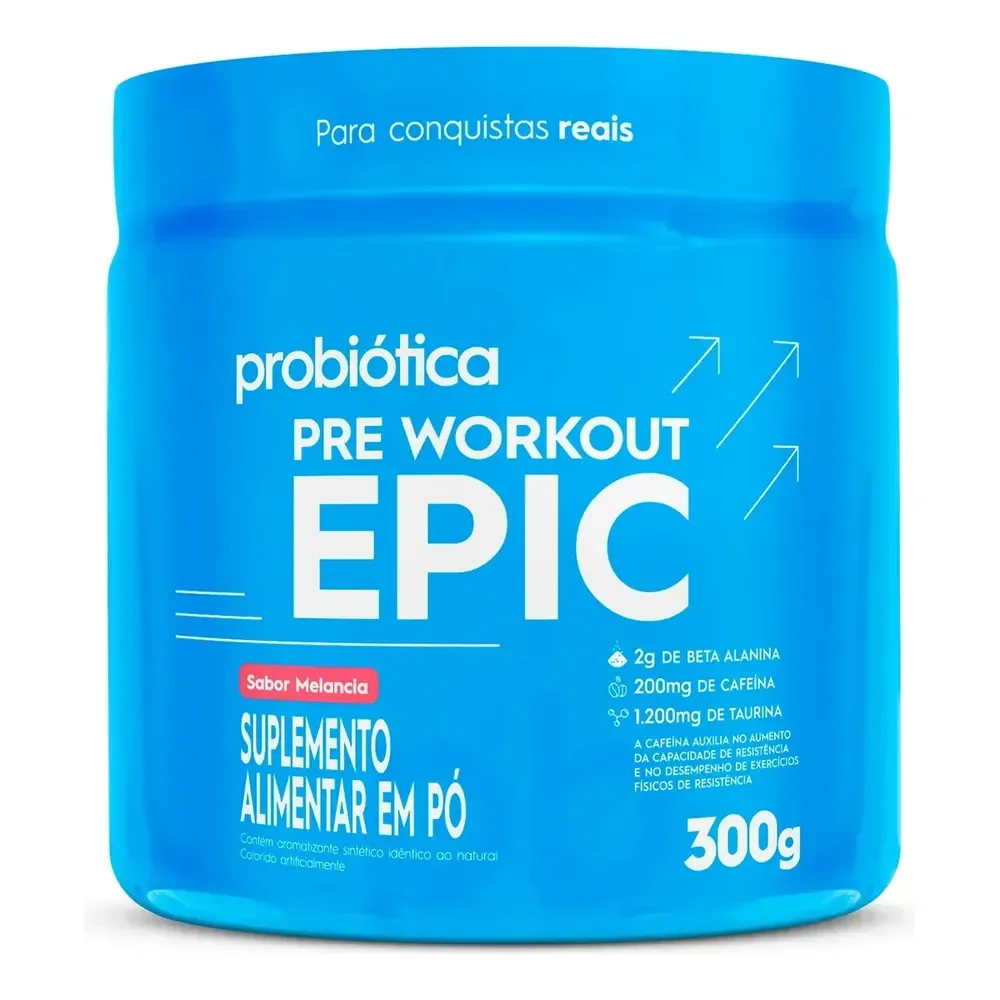 Pré Treino 300g Epic Pré Workout Probiótica Melancia Energia E Performance