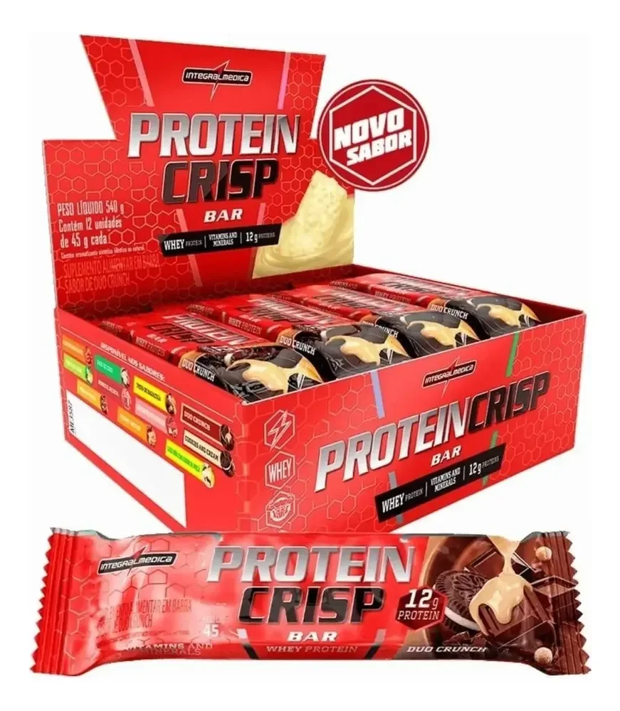 Suplemento en barra Integralmédica Barras de Proteínas Proteínas de Protein Crisp Bar sabor cookies and cream x 45g