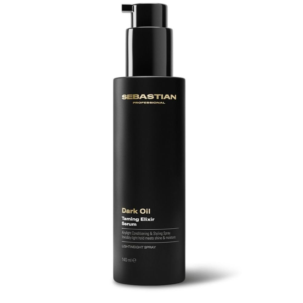 Sebastian Professional Dark Oil, Taming Elix, finalizador anti-frizz e proteção térmica para todos os tipos de cabelo, 140ml