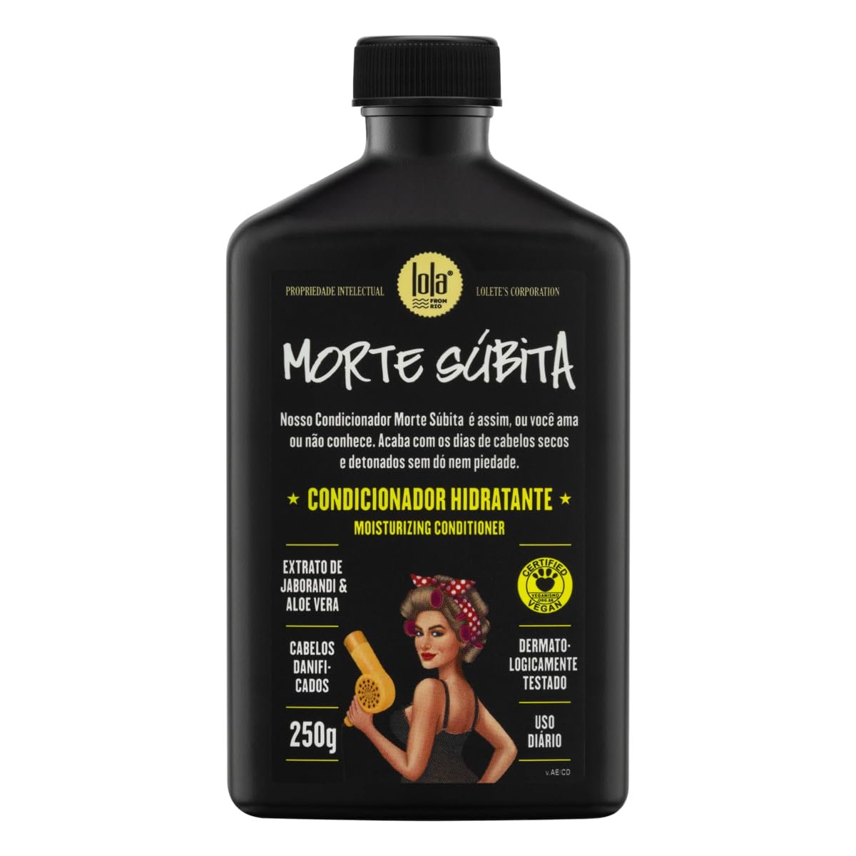 Lola From Rio - Morte Subita - Condicionador hidratante para todos os tipos de cabelos secos e danificados, vegano, sem crueldade, sem parabenos, sem sulfatos, 250 g