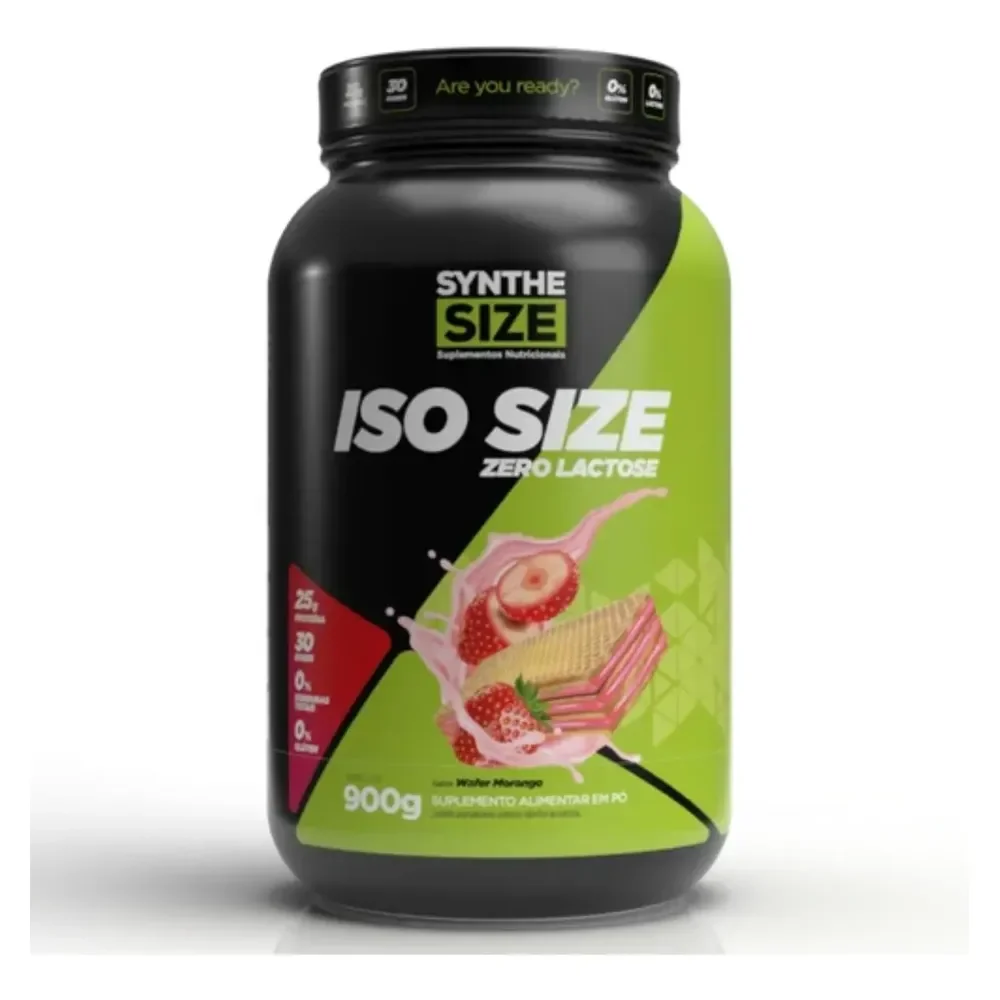 Whey Iso Size Zero Lactose 900g Synthesize Morango