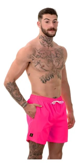 Short Masculino Neon Bermuda Praia Verão Mauricinho
