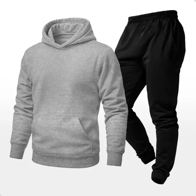 Conjunto Calça+blusa De Moletom Unissex Inverno Canguru