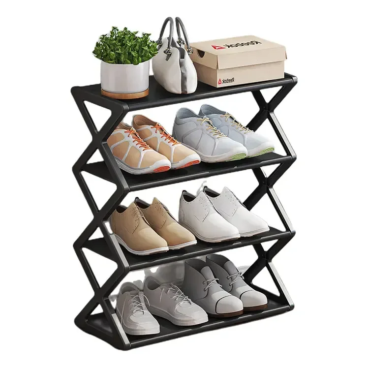 Sapateira Organizador 4 Prateleiras Regulavel Multi Uso Top Preto