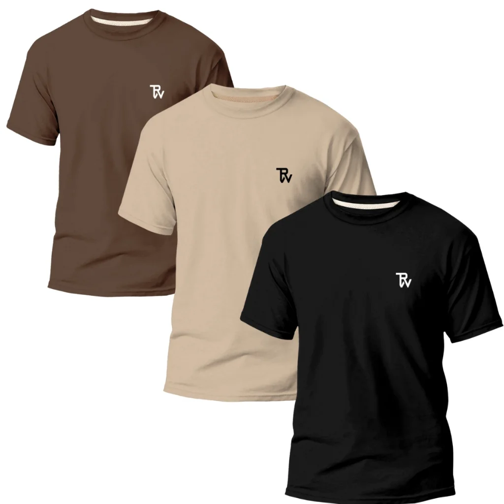 Kit 3 Camisetas Básicas Masculina Slim Algodão T01