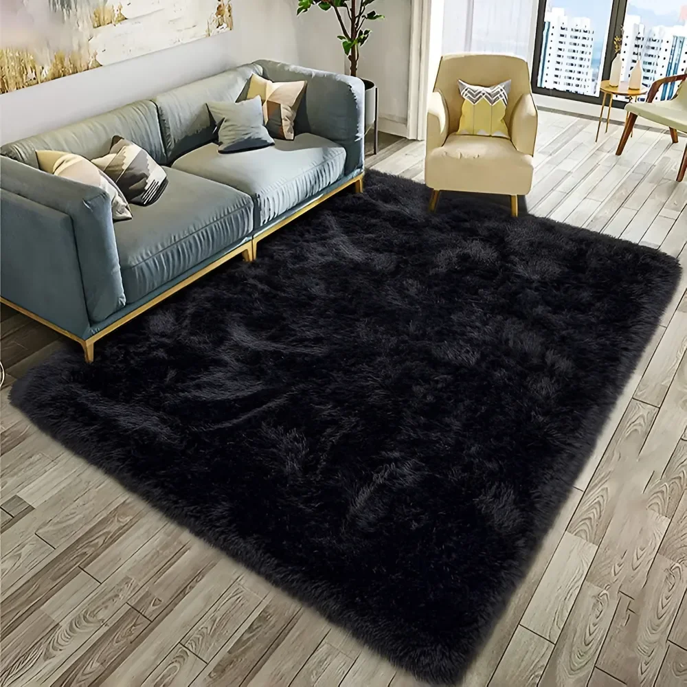 Tapete Felpudo Para Sala e Quarto de Poliéster 2m x 1.5m Antiderrapante