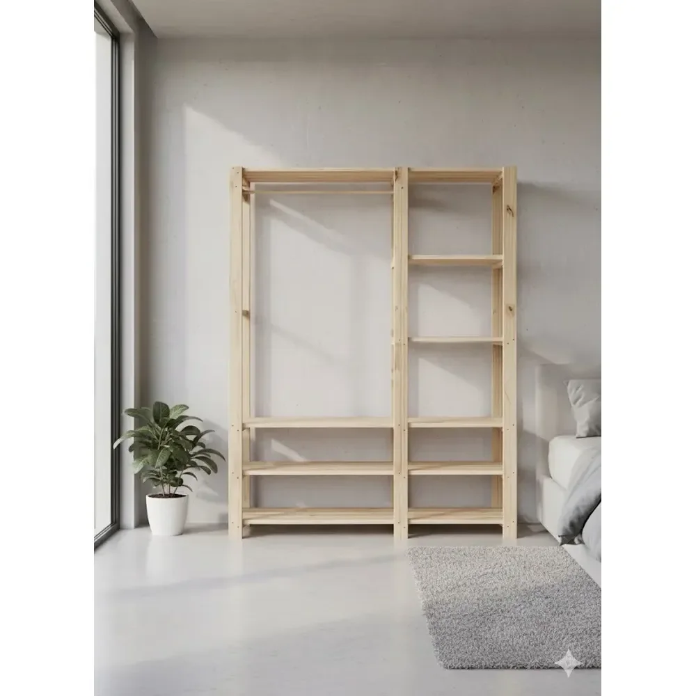 Prateleiras Nicho Pinus Design Sofisticado Útil Guarda Roupa Branco